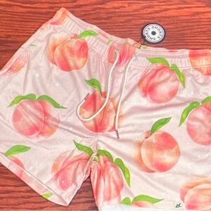Peach Print Athletic Shorts